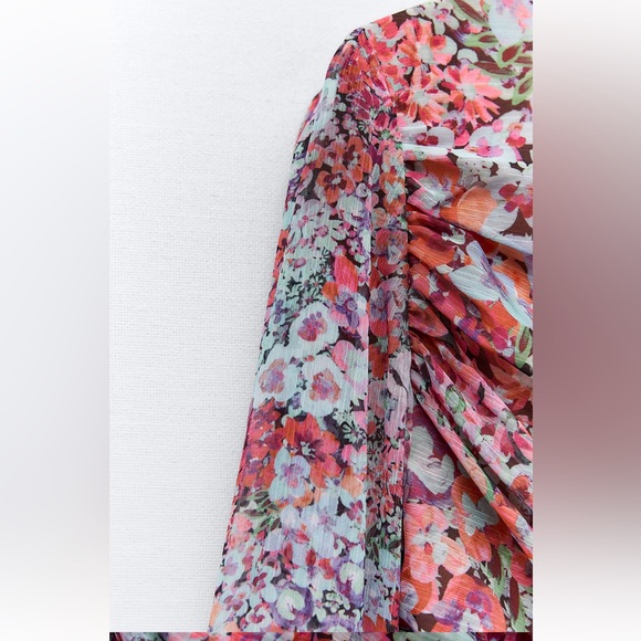 ZARA floral print mini dress NWT $59.90 - Picture 7 of 9